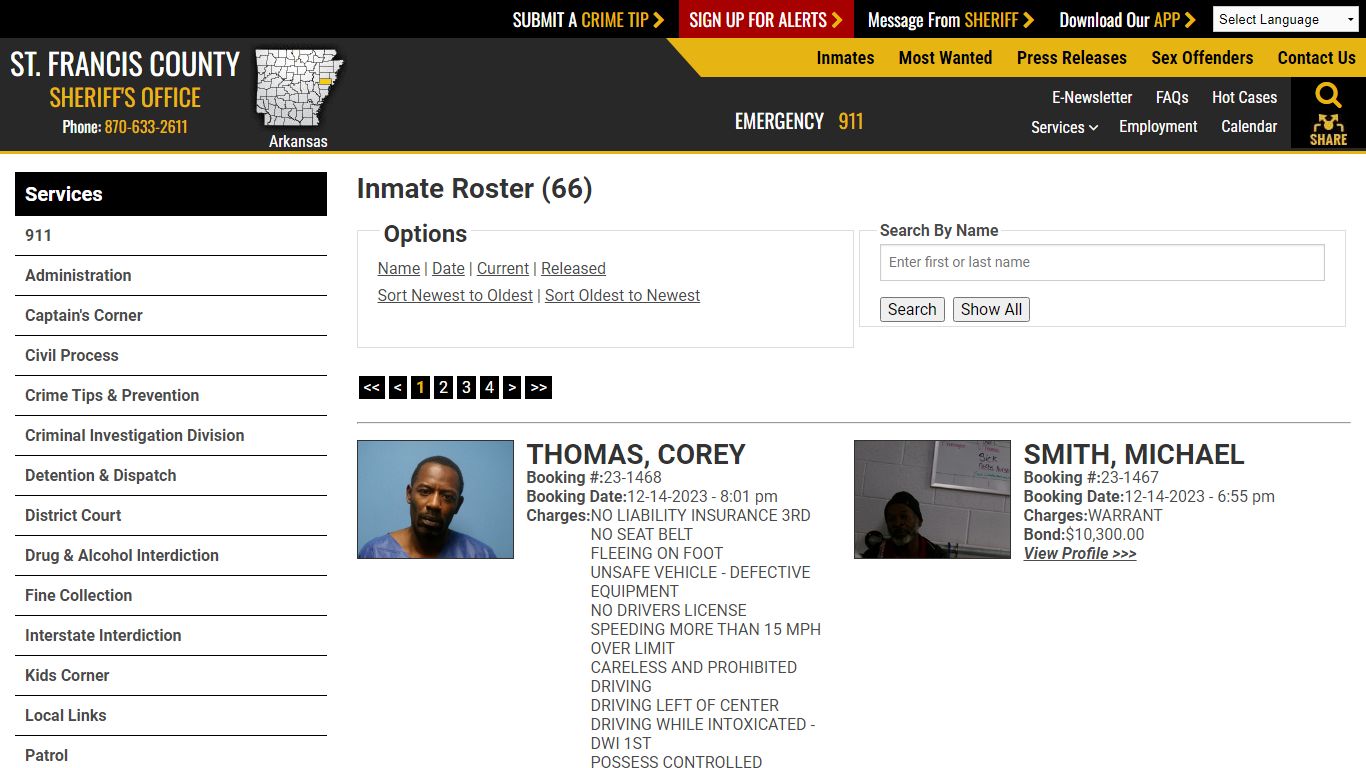 Inmate Roster (75) - St. Francis County Sheriff AR