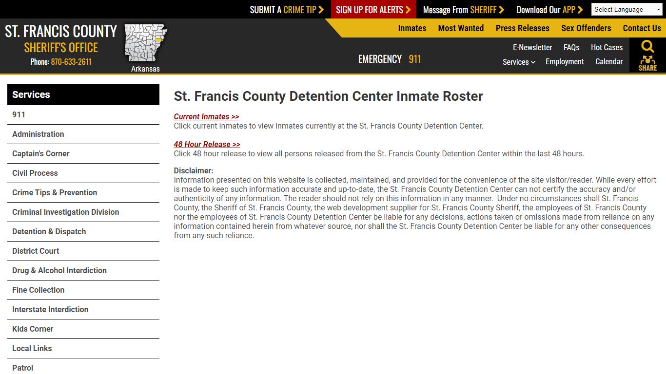Roster Choose - St. Francis County Sheriff AR